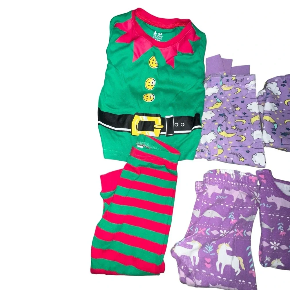 Bundle Of 4 Toddler Girls Pajama Jogger Sets Size 18-24 Months 2T Holiday‎ Elf